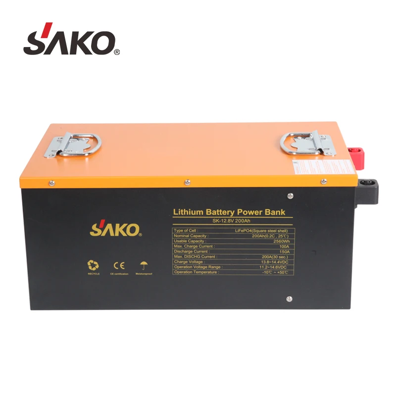 Глубокий цикл SAKO 200AH 12V LiFePO4 батарея 12 8 V литиевый аккумулятор BMS защита 3000 раз для солнечной
