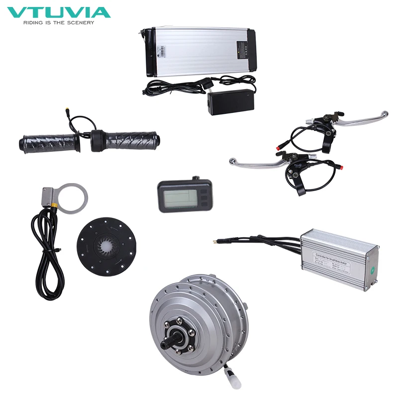 Vtuvia wholesale ebike conversion kit with 13Ah Li-ion battery 36V 500W  high speed rear drive brushless geared hub motor