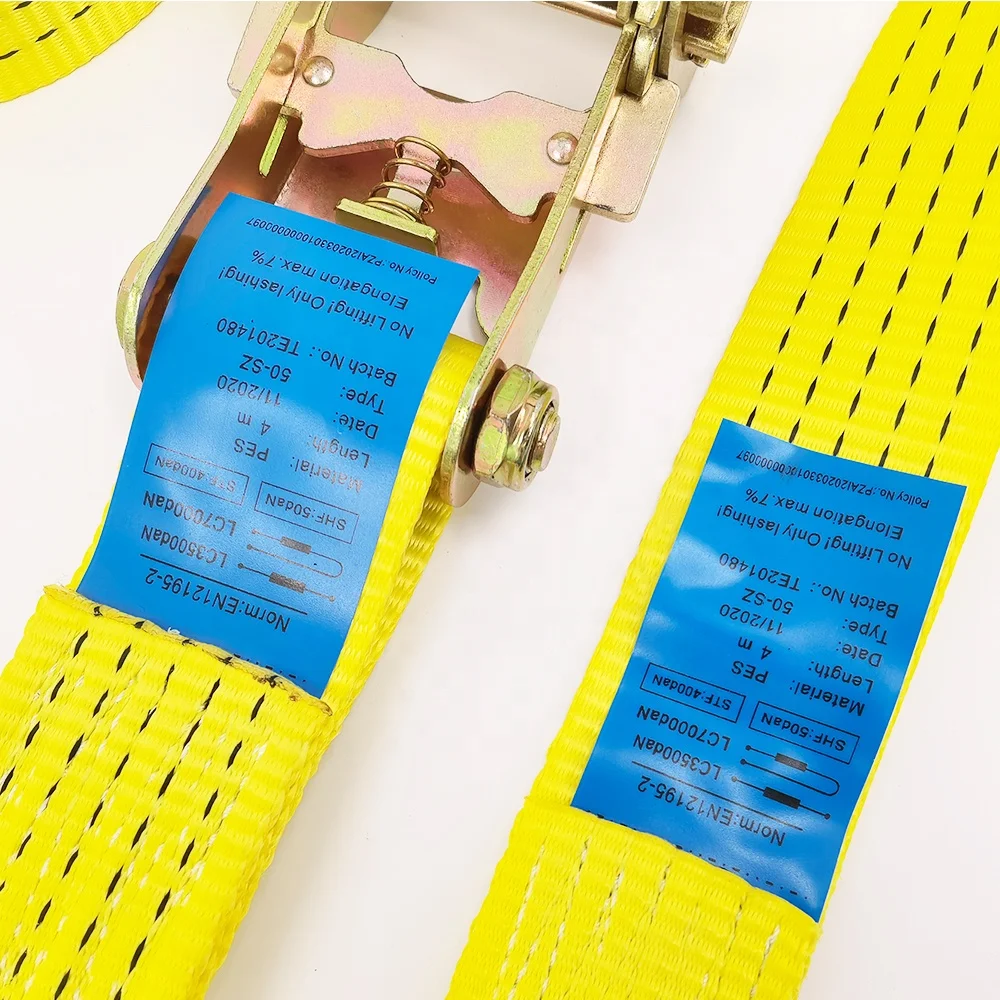 VINEET Polyester Webbing Ratchet Strap OEM/ODM Heavy Duty Ratchet Tie Down Strap with Double J Hook