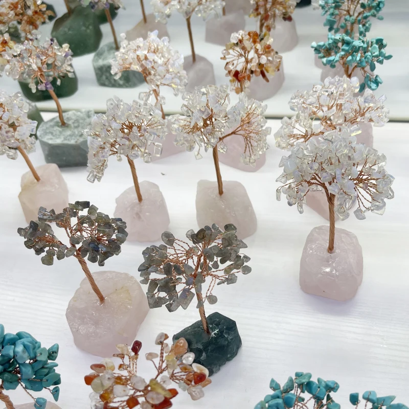 Натуральное Хрустальное сокровище, счастливое дерево, Хрустальный Лазурит, счастливое дерево фэн-шуй