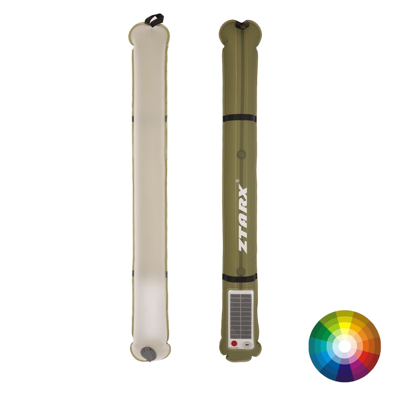 Powerful Camping LED Lamps Portable Solar power tube Lights Rechargeable RGBW lantern for Outdoor spaces