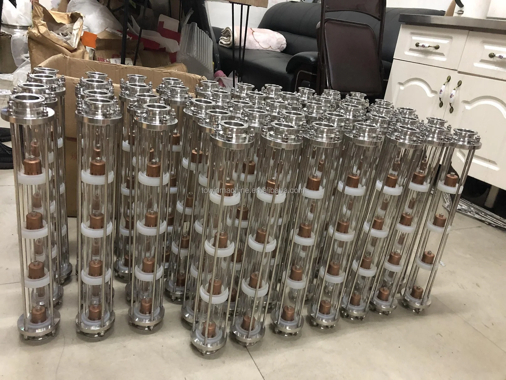 glass reflux still,glass distiller column with copper bubble plate