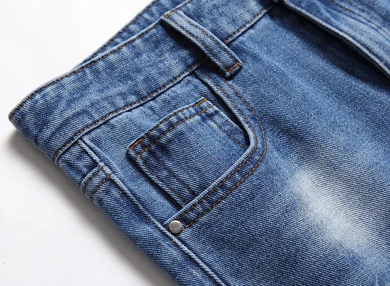 2023 New 4-13 Years Children Fashion Jeans Boys Classic Denim Long Trousers Hole zipper Straight Kids Jeans Pants