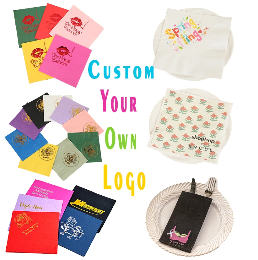 Fast Delivery Wedding Beverage Napkins Customized 3-Ply Wedding Napkins Paper Table Disposable Napkins For Wedding Decoration