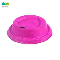 Custom size and color bagasse cup lid disposable eco-friendly sugarcane coffee cup cover OEM wholesale