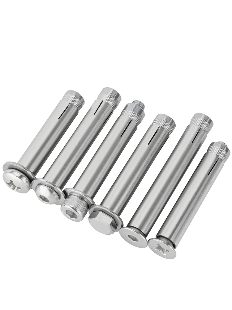 304/316/201Stainless Steel Expansion Screw, Flat Head, Inner Expansion, Outer Hexagon, Extended Expansion Bolt Countersunk Head