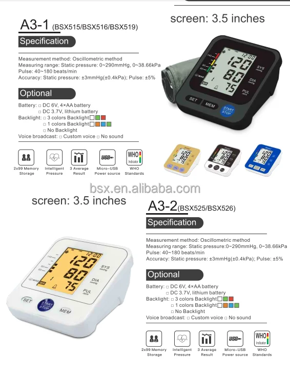 BSX manufacturer wholesale price high quality Automatic measurement Electronic heart rate detect Blood Pressure Monitor