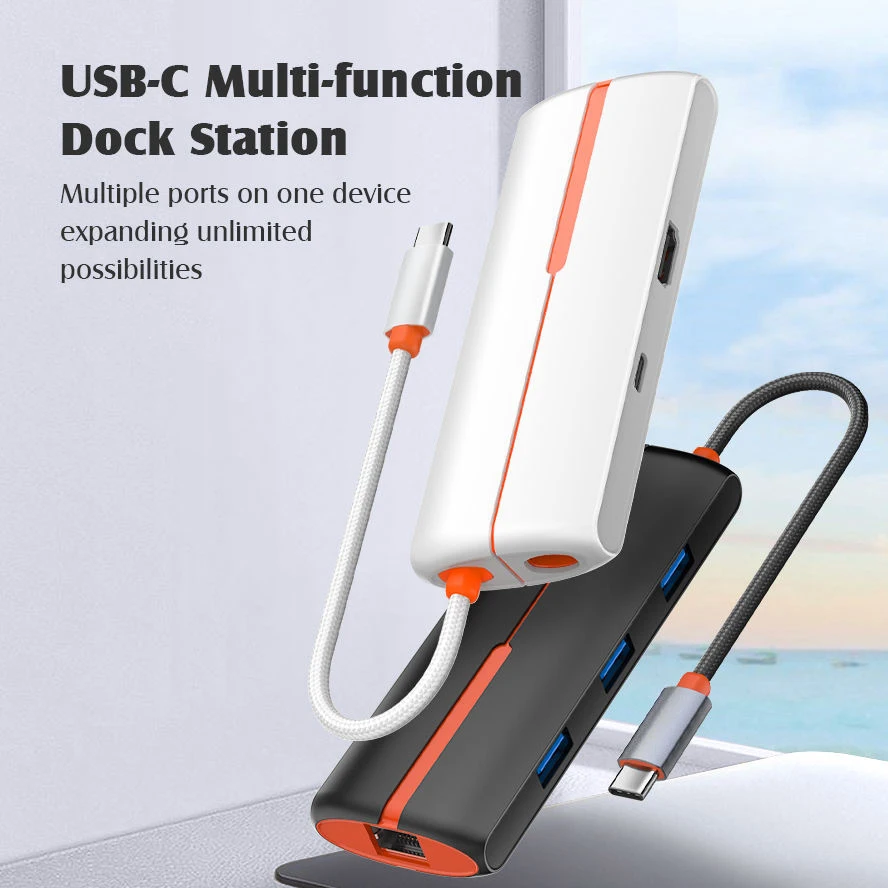 Оптовая Продажа пользовательских Mulit Функция 6 в 1 USB Type C адаптер кабель к конвертер док-станция