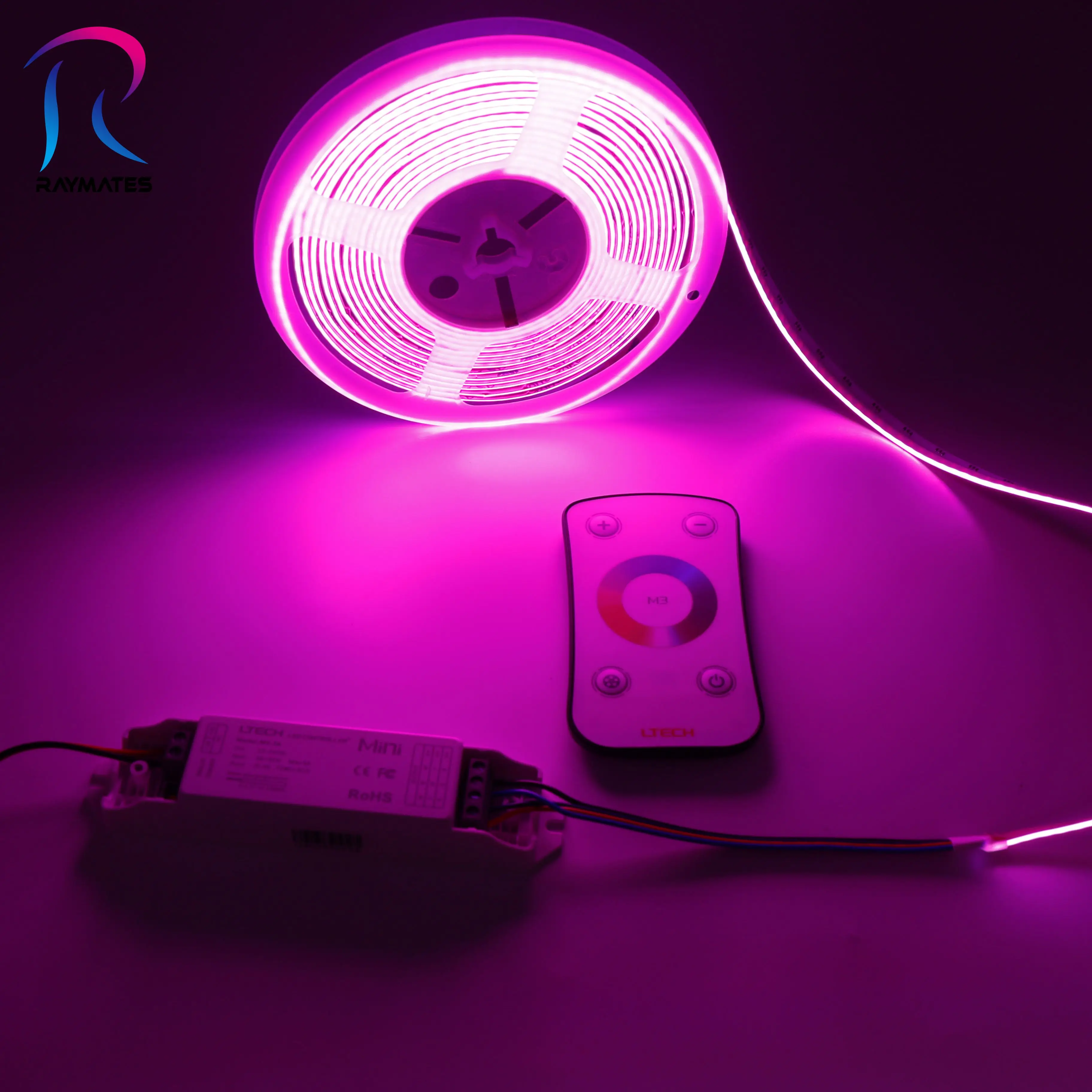 Dotless 630 Chips RGB COB Side Emitting LED Strip 9.6W 16.4ft / 32.8ft Cuttable Decorative cob led strip 24v
