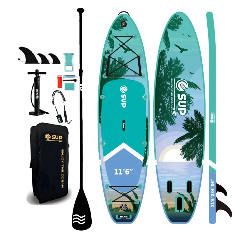 ESUP   11 Feet  6 Inch Stand up Paddle Board Inflatable  With Camera Mount Basic Sup Boards Inflatable