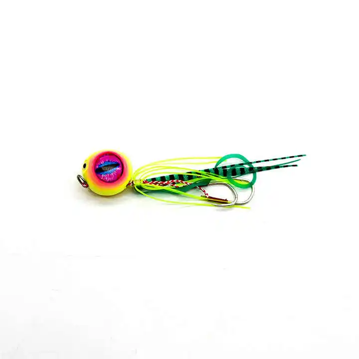 OEM 40g-200g Tenya Tai Rubber Kabura Slide Jig Snapper Grouper Sea-bream Metal Slow Jig Head With Rubber Skirt Jigging Lure