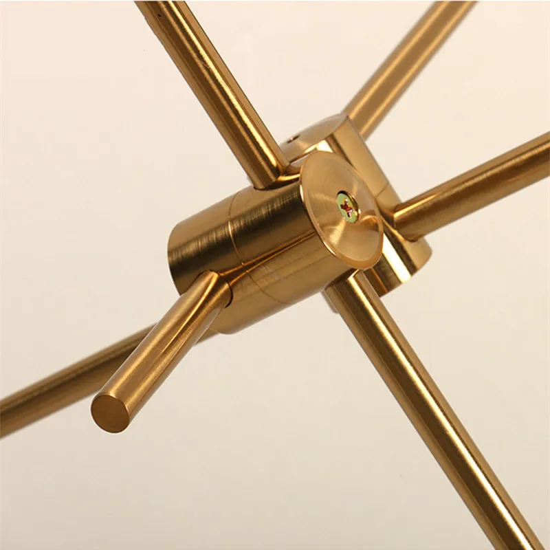 HOOYI  Decorative Lighting Fixture  LED Iron Gold Metal Chandelier AC 110-265V Ceiling Lamp for Dining Room Hotel