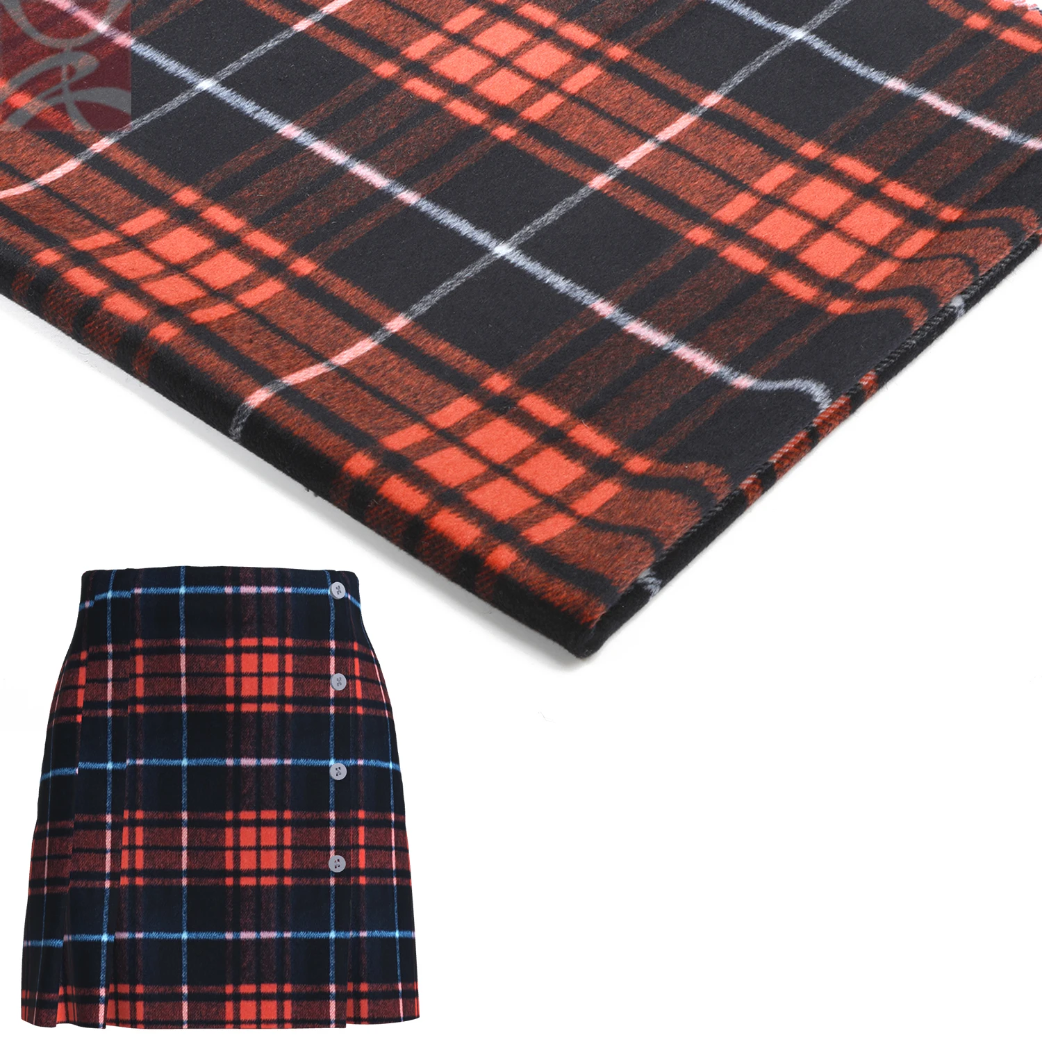 
Good color fleece plaid check tartan woven wool blend manufacturer fabric for Coat Skirt Trousers Jacket Blouse clothing 