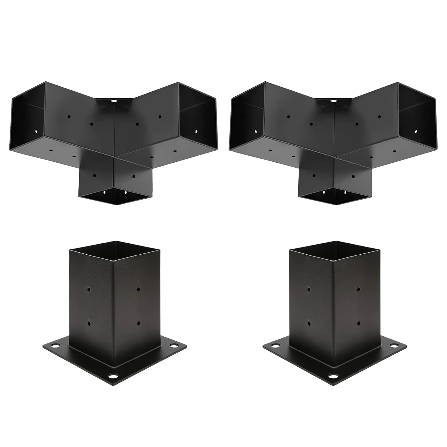 Log Cabin Outdoor Pergola Hardware Pergola Kit Brackets 3-Way Right Angle Corner DIY Post Base Wooden Beams For Gazebos