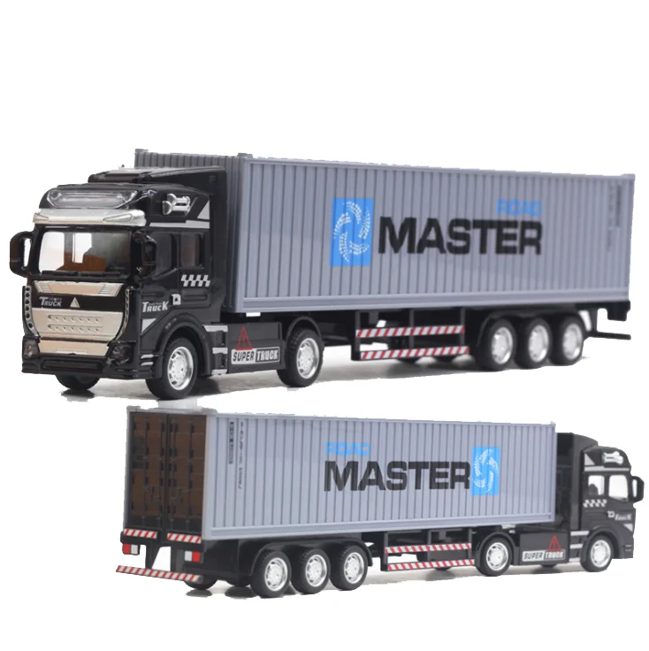 2021 Amazon best selling die cast metal truck and alloy metal pull back car toy 1/50 large container truck toy