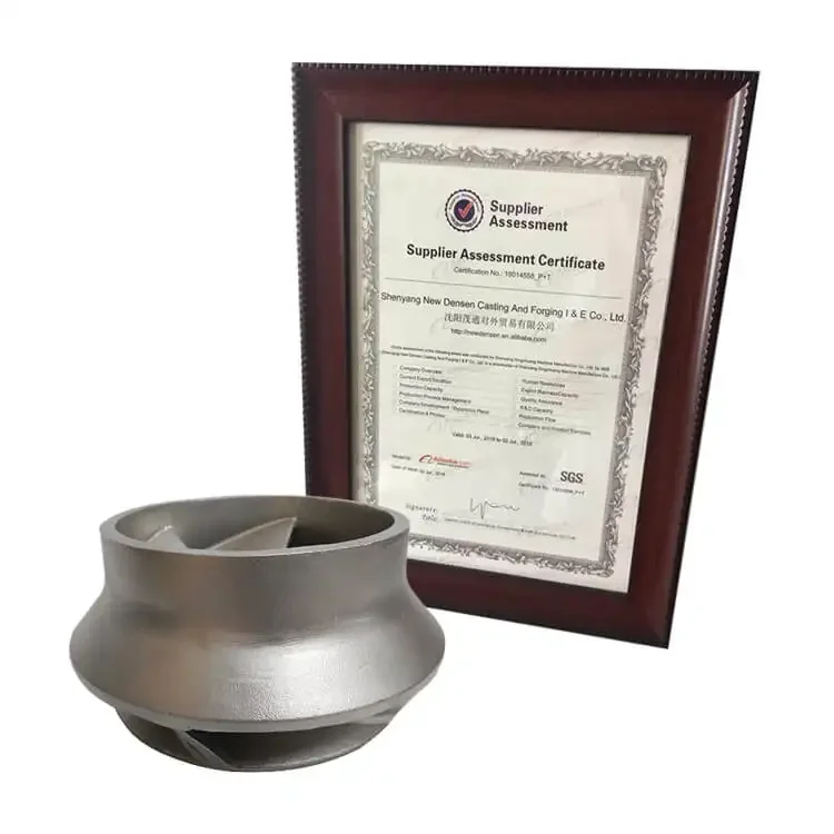 Desen Customized Professional Iron Casted Impeller Stainless Steel Casting Water Pump Impeller