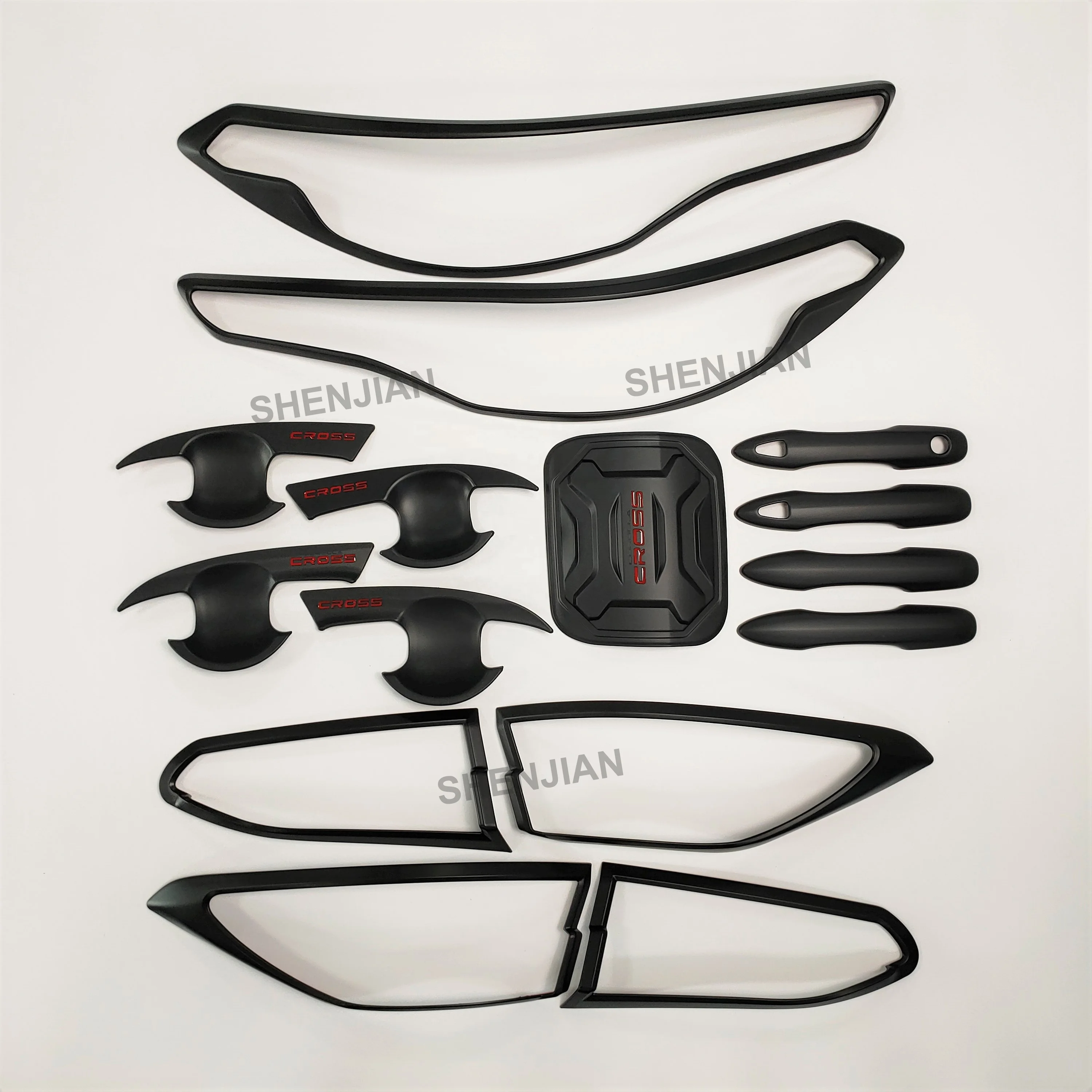 Automotive Parts Accessories Matte Black Chrome Trims Car Door Handle Bowl Headlight Cover Body Kit for Toyota Corolla Cross