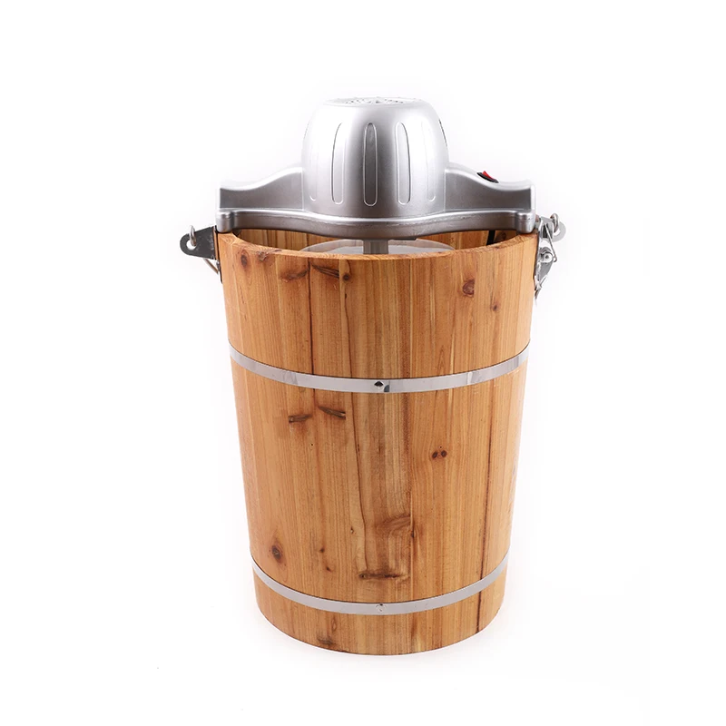45W/50W Large Capacity High Production Party Family Use Wooden Electric Portable Mix Fruit Yogurt Ice Cream Maker