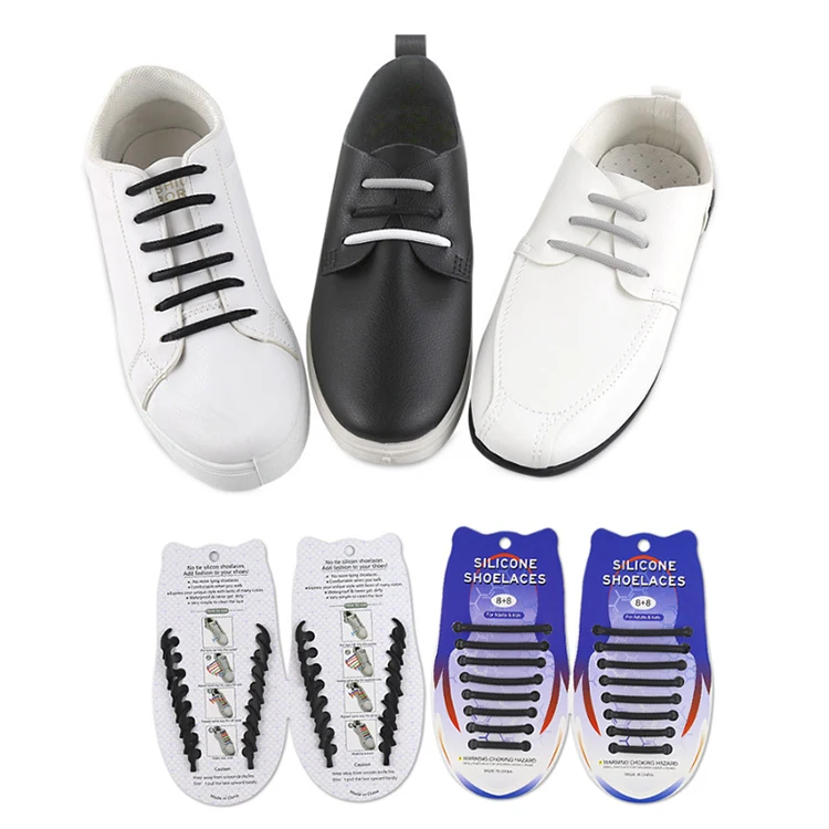 suitable for sneaker casual shoes no tie elastic silicone shoe laces for kids and adult