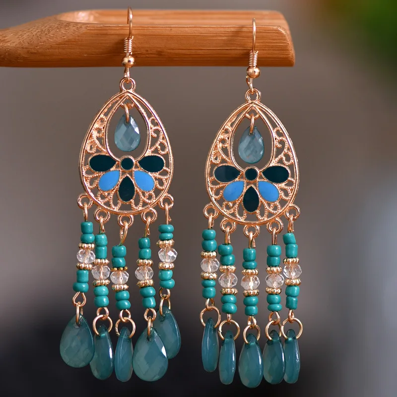 2024 western vintage Navajo Aztec Bohemian Nepal Bohemia Minority ethnic group Drop Earrings Jewelry For Women