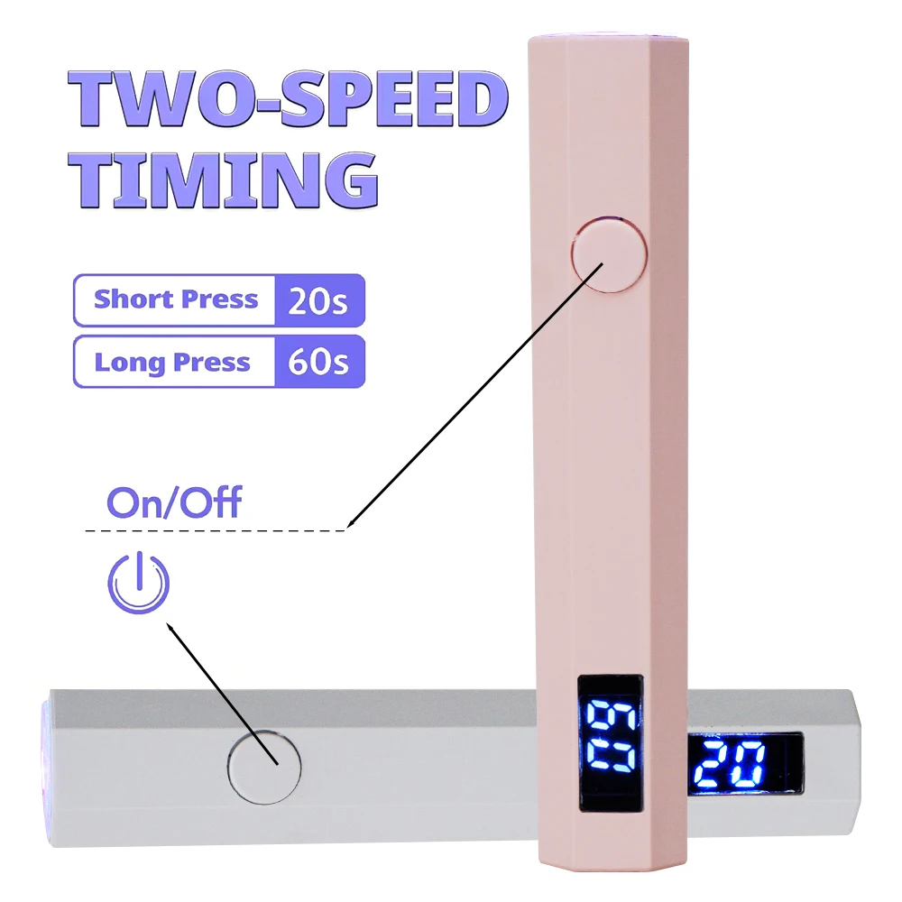 Customization Mini USB Nail Led Light Dryer LCD Display Cordless One Finger Nail Lamp With Magnetic Holder