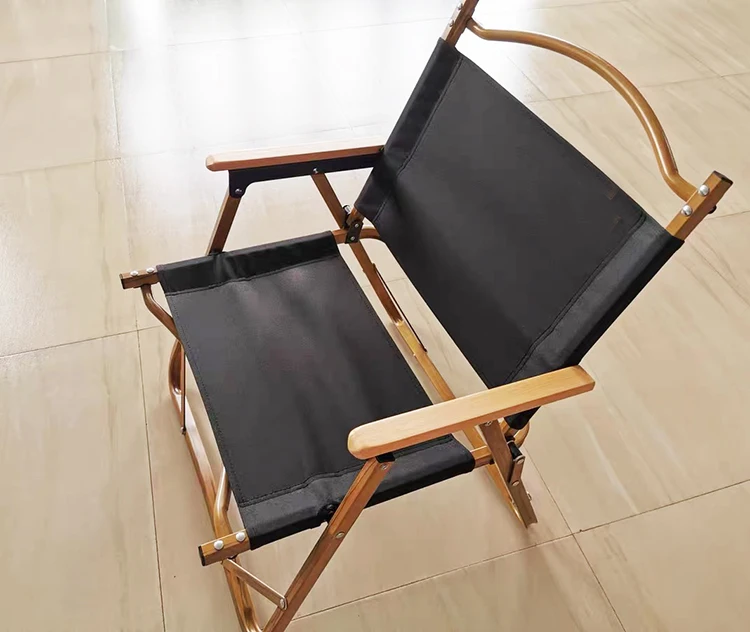 2022 Top seller camping gear wood grain aluminum folding camping chair for furniture outdoor