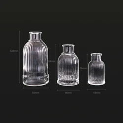 40ml 65ml 80ml  Empty Round Aromatherapy Reed Diffuser Glass Bottle Decorative