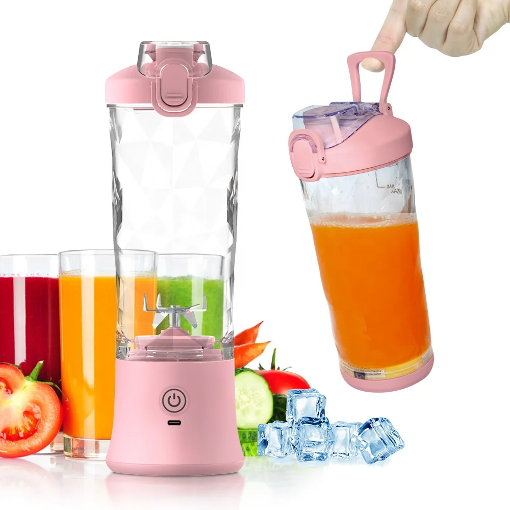 Mini Fruit Juice Blender Portable Electric Vacuum Blender Rechargeable OEM 600ml Automatic Fruit Juicer