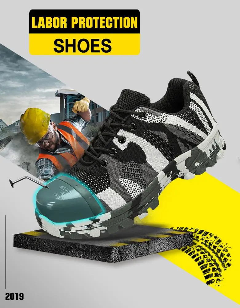 2019 новый дизайн, модная Высококачественная Мужская защитная обувь, рабочая обувь, защитная обувь, стальной носок