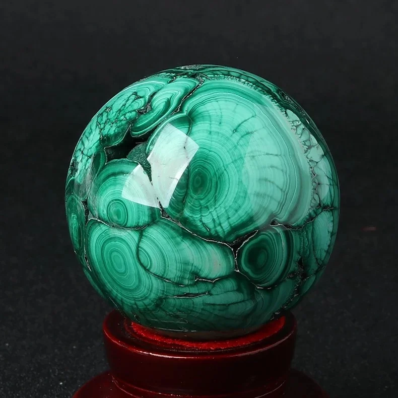Шар из натурального зеленого малахата, кварцевый хрустальный шар, 2 дюйма, открытая улыбка для украшения дома