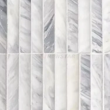 Newstar Stone Marble 3D Curve Fluted Tile Luxury Hotel Villa Natural Travertine Flute Mosaic Tiles Marble Wall Panel