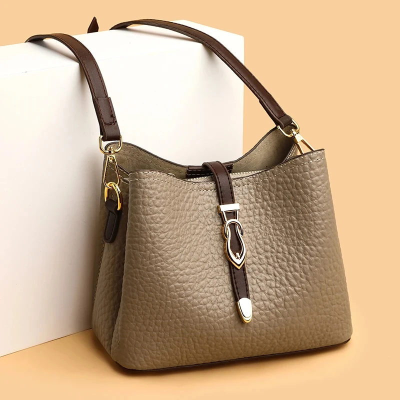 Women Cow Leather Handbags Luxury Design Strap Shoulder Crossbody Bag for Female leather bags women