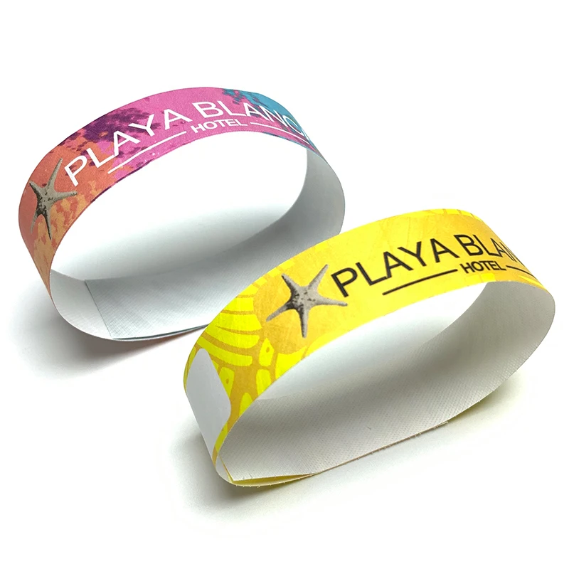 Disposable Rfid Waterproof Writable Id Wristband Bracelet Hotel Room Precoated Tyvek Paper Bracelets