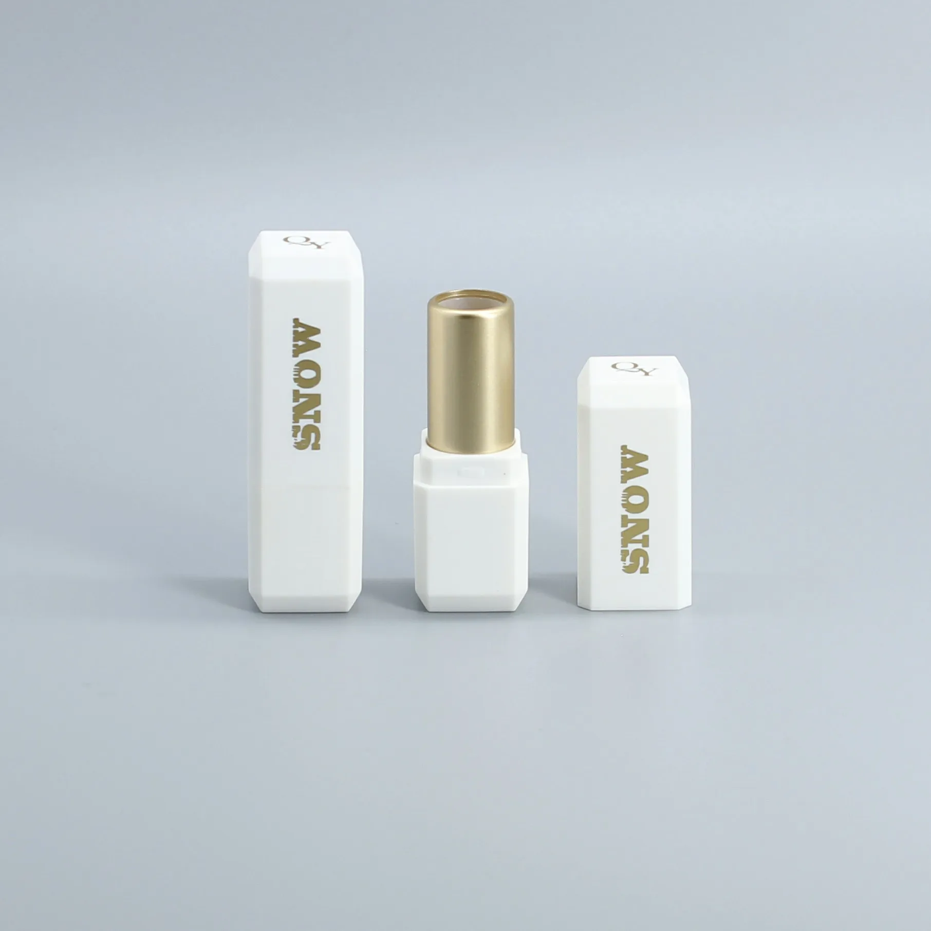 Popular white high quality custom packaging design mini gold empty lipstick tubes