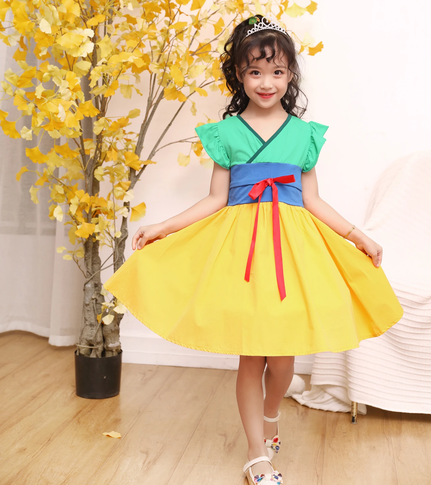 NEW Kids Asian Princess Dress Up Baby Costume Child Mulan Sparkle Classic Girls Clothing D74