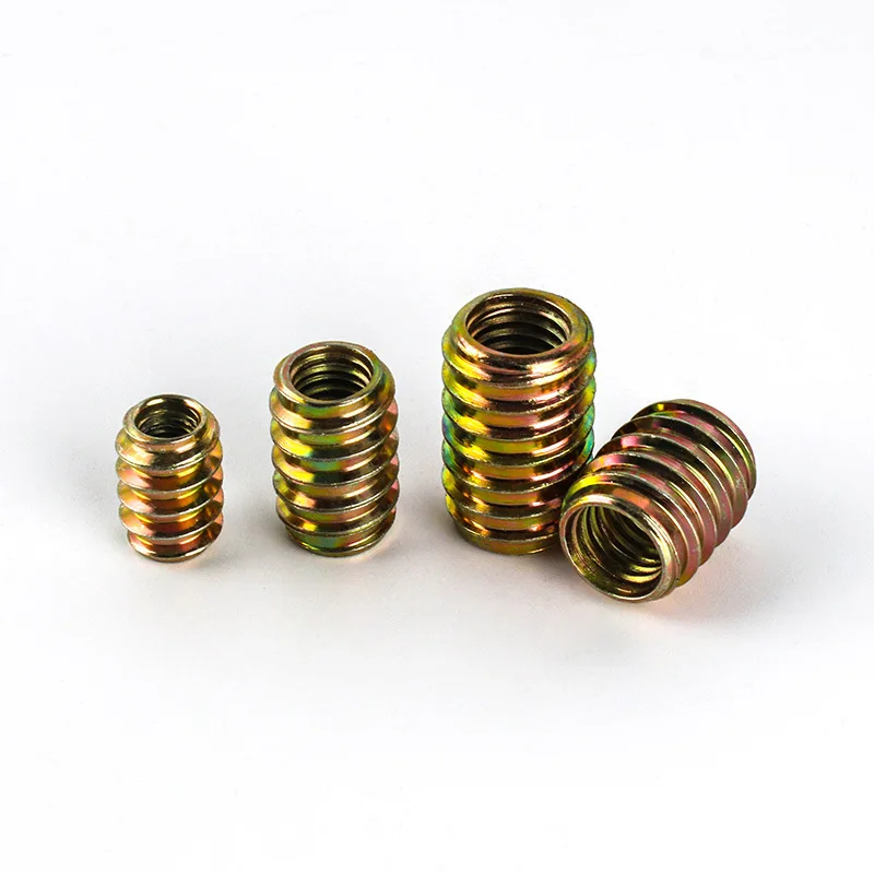 Multi-specification M4M6M8M10 iron nuts internal and external thread insert embedded connectors for furniture sofa cabinet