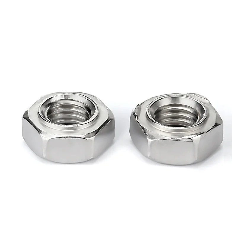 Factory Good Quality DIN 929 M8 Hexagon Fixing Nut Stainless Steel Internal Thread Plain Hex Weld Nuts