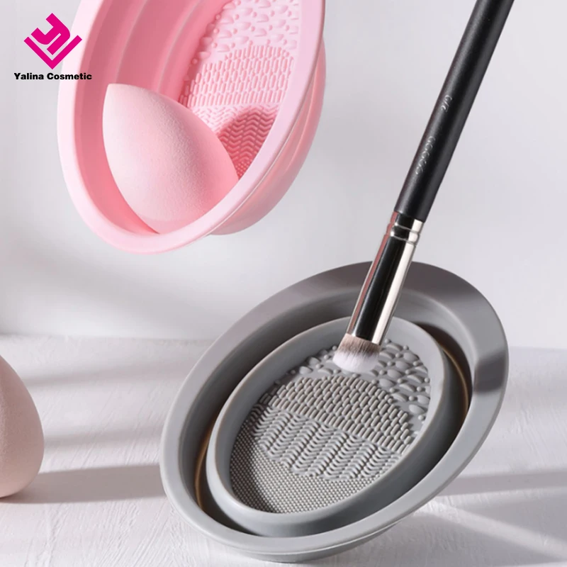 New Style Foldable Cosmetic Cleaner Wash Bowl Silicone Makeup Brush Folding Bowl Suitable for Women Girl