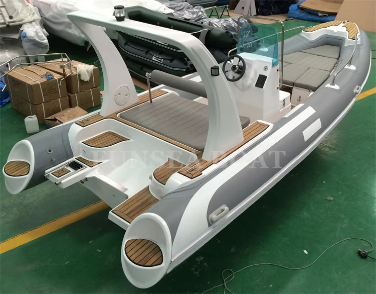 19ft 5.8 meter 6 person China PVC semi rigid rib inflatable pontoon steering racing dinghy power speed fishing boat