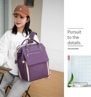 factory customized Shoulders Fancy Print Pattern Convertible Baby Diaper Mommy Backpack