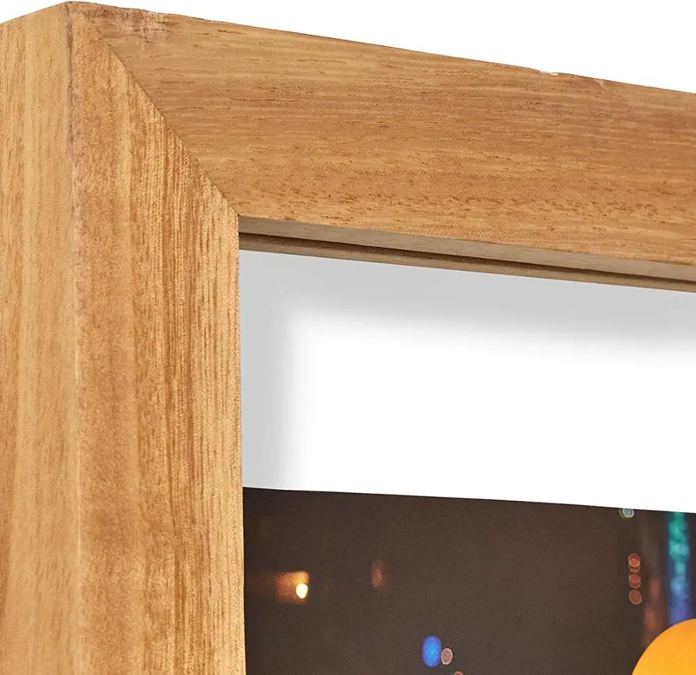 Rustic Wall Mounted Wooden Picture Frame with Metal Key Hook.