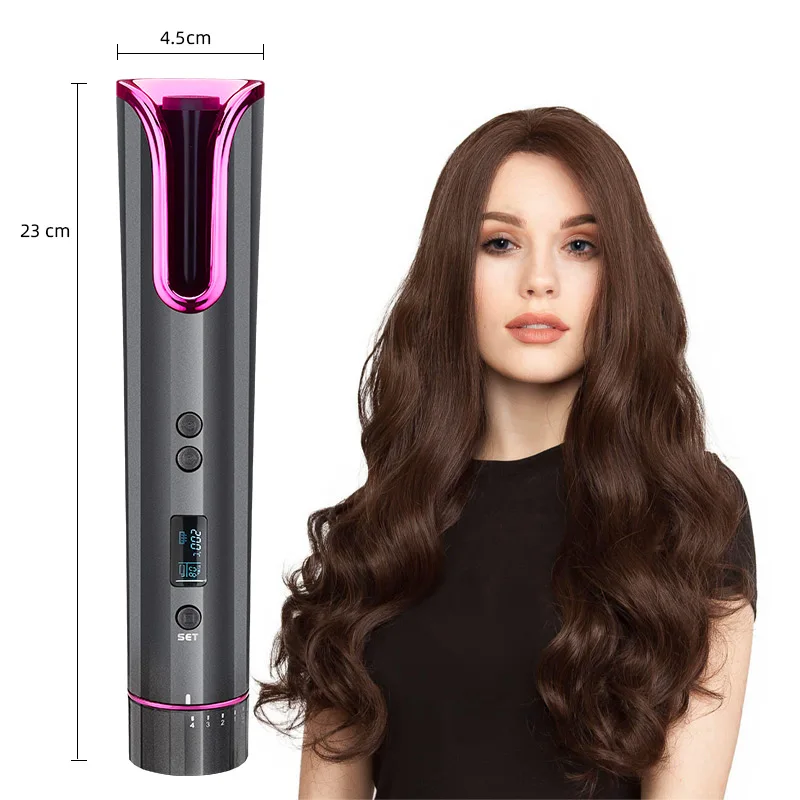 
Portable Rechargeable Wireless Hair Curler LED Ceramic Power Item Battery new Style automatic hair curler 