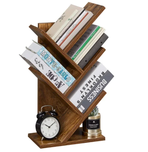 5-Tier Floor Standing Tree Bookcase in Living Room Home Office Tree Bookshelf