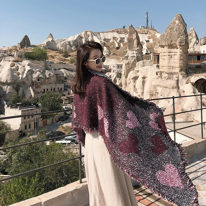 Chinese Manufacturers Cheap Wholesale 130*150Cm Big Women Shawls Pashmina Shawl Wrap Winter Shawl