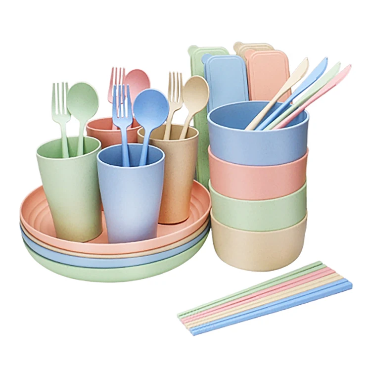 Wevi 32pcs Eco Friendly Biodegradable Set of Tableware for Party