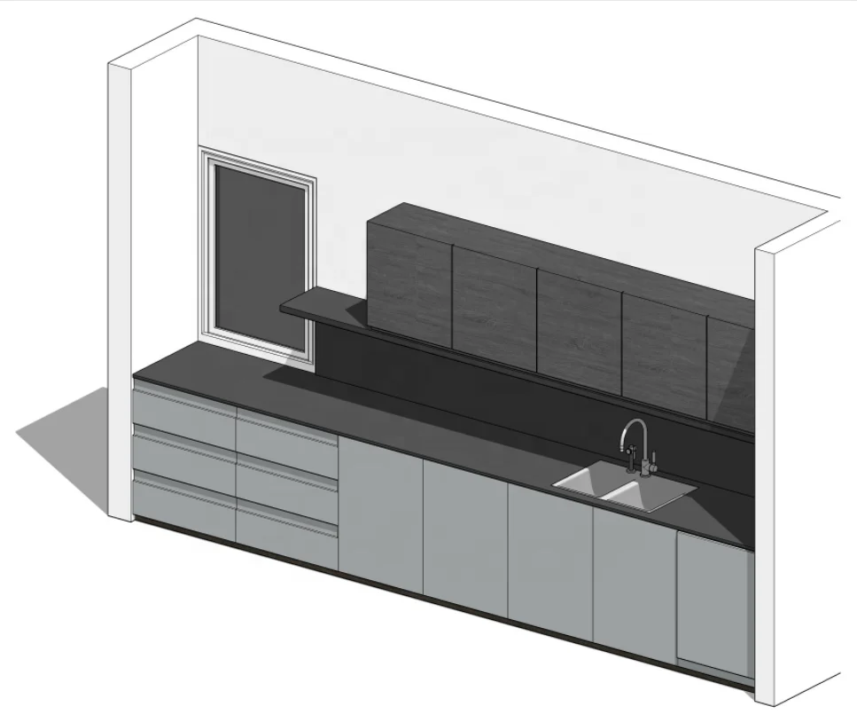Modern style Melamine Modular Kitchen Cabinets MDF Pantry Cupboard Wall Hanging Cabinet