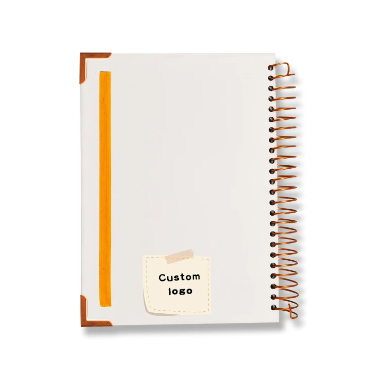 Free sample Catalogue Custom printing rose gold foil spiral Organizer Hardcover journal diary Notebook wedding