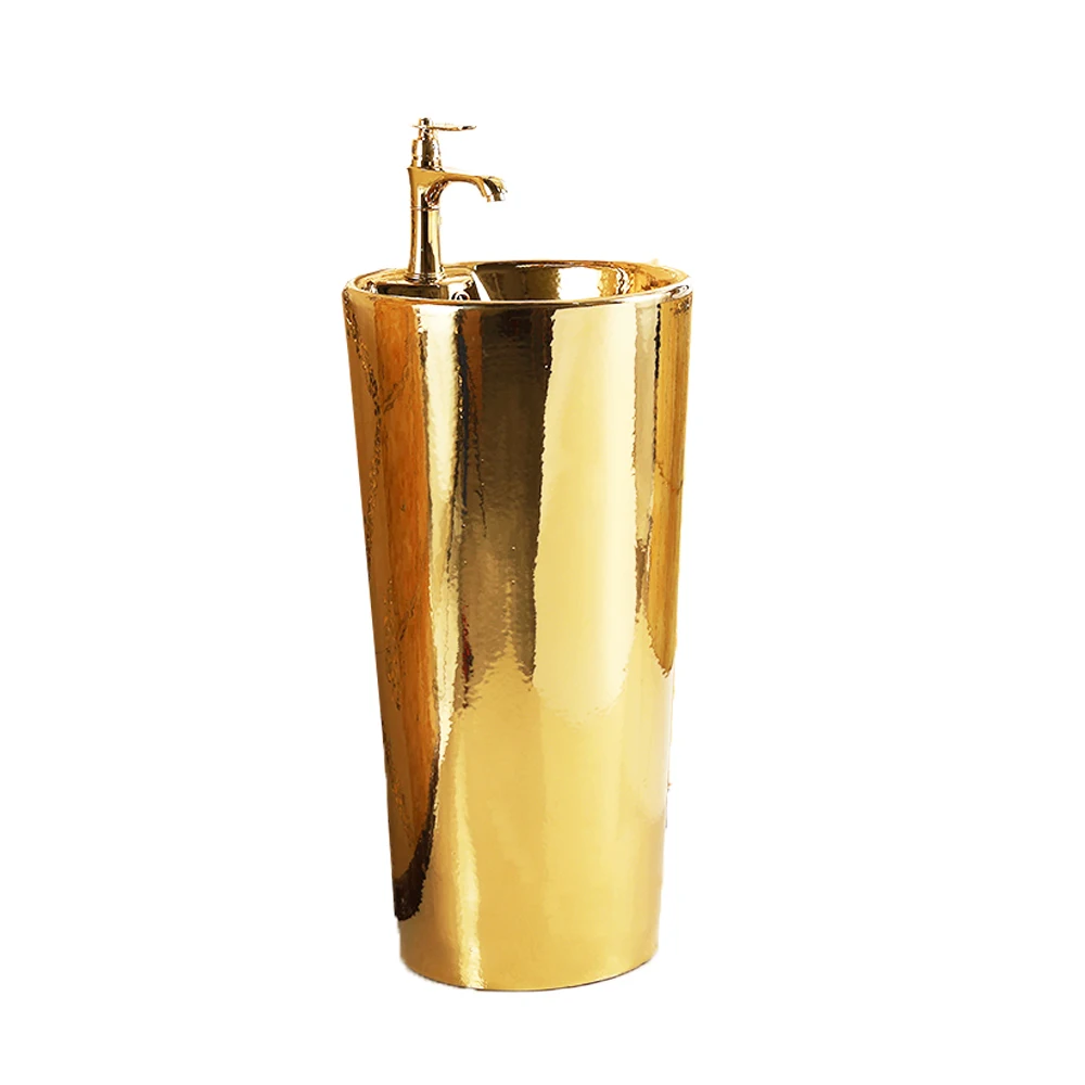 Hot Sale Golden Wc 901PT Bathroom Ceramic Gold Toilet and Sink Sanitary Set