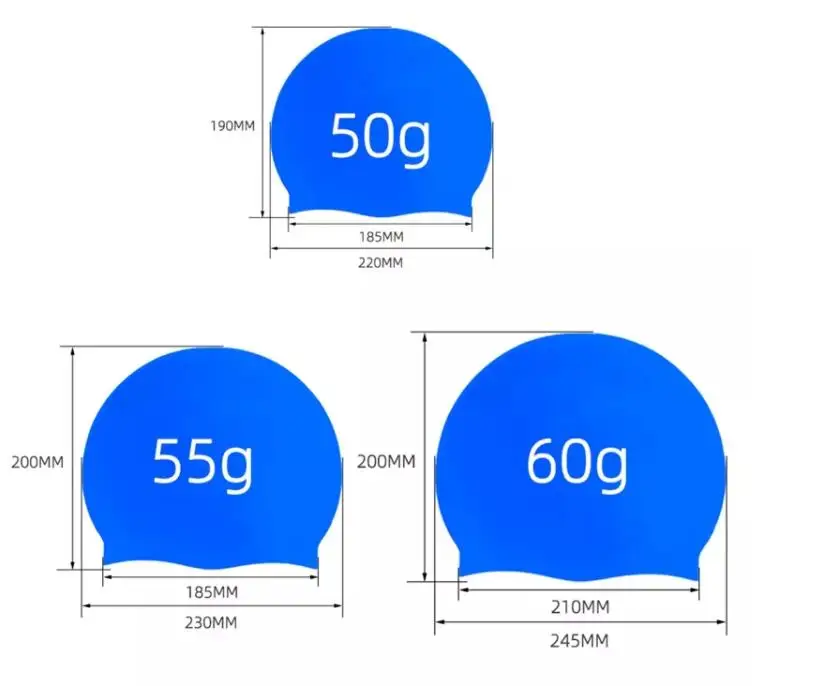 Colored Silkscreen Printed Silicone Swim Cap Silicone Patterned Swim Cap Custom Logo