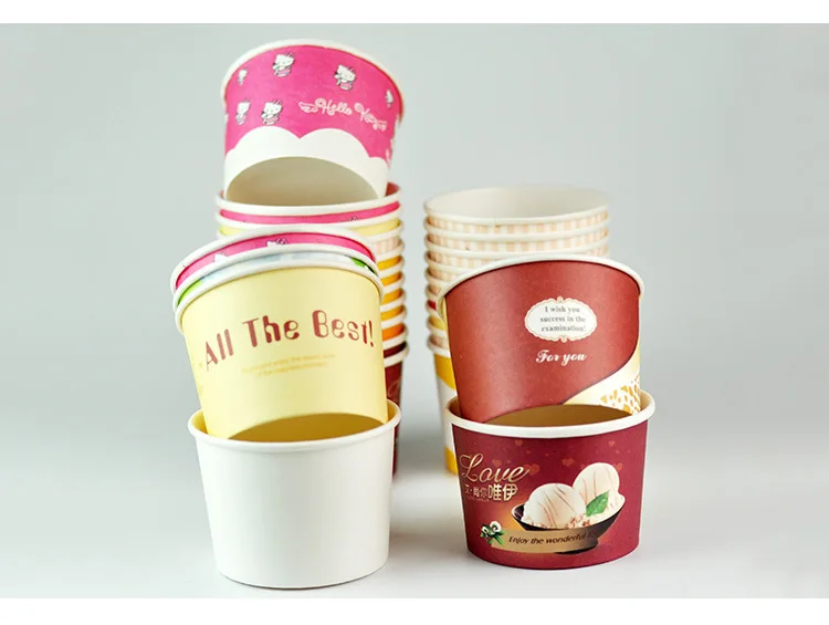Disposable New Paper White Small Capacity 3oz  120ml Paper Ice Cream Cups Yogurt Cup